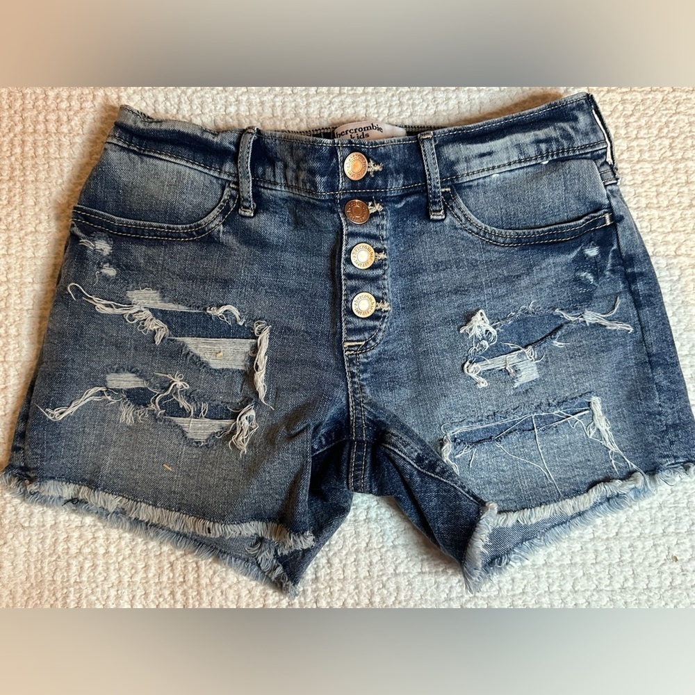 Abercrombie & Fitch Button fly denim shorts size 11/12 Girls